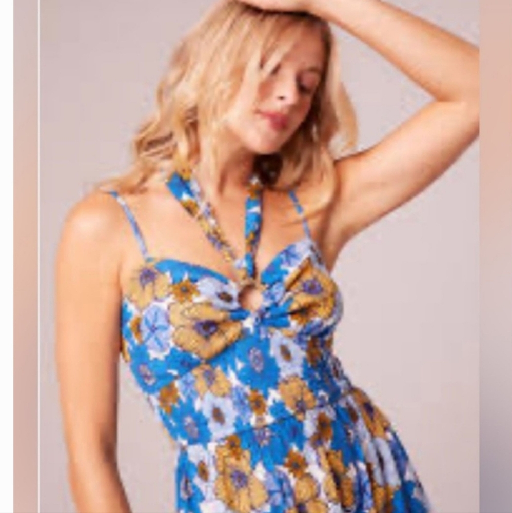 B.O.G.  COLLECTIVE  HALTER  MINI  DRESS